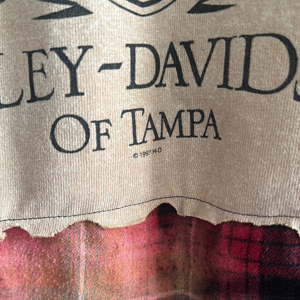 Upcycled 1997 Harley-Davidson Patchwork Flannel S… - image 3